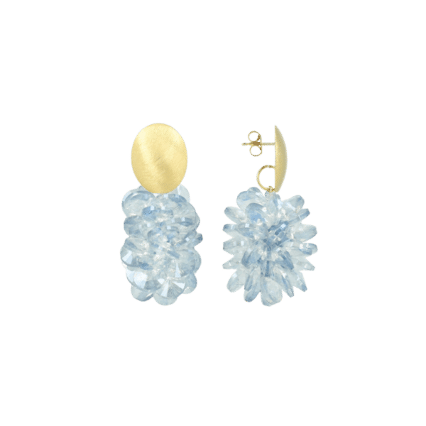 Lott Gioielli Thick Oval Crystal Sequins Ice Blue