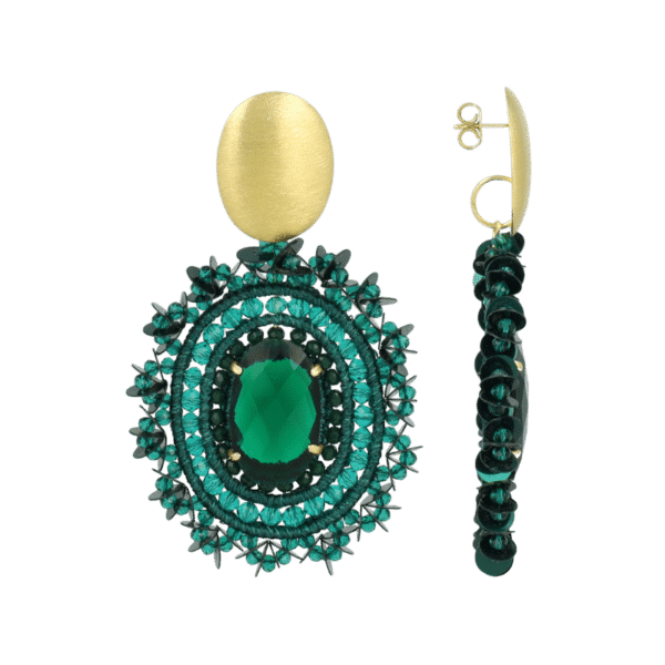Lott Gioielli Emerald Oorbellen Venna Filled Oval Sequins L