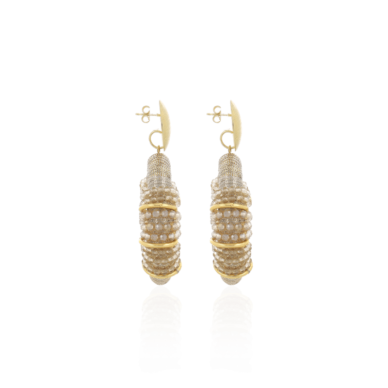 Second image of Lott Gioielli Earring Combi Oval Deluxe L Champagne