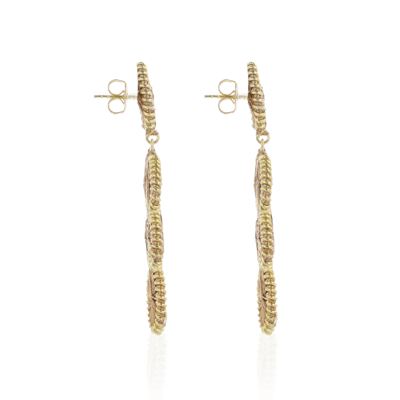 Second image of Lott Gioielli Earring Flower Leafs M Copper