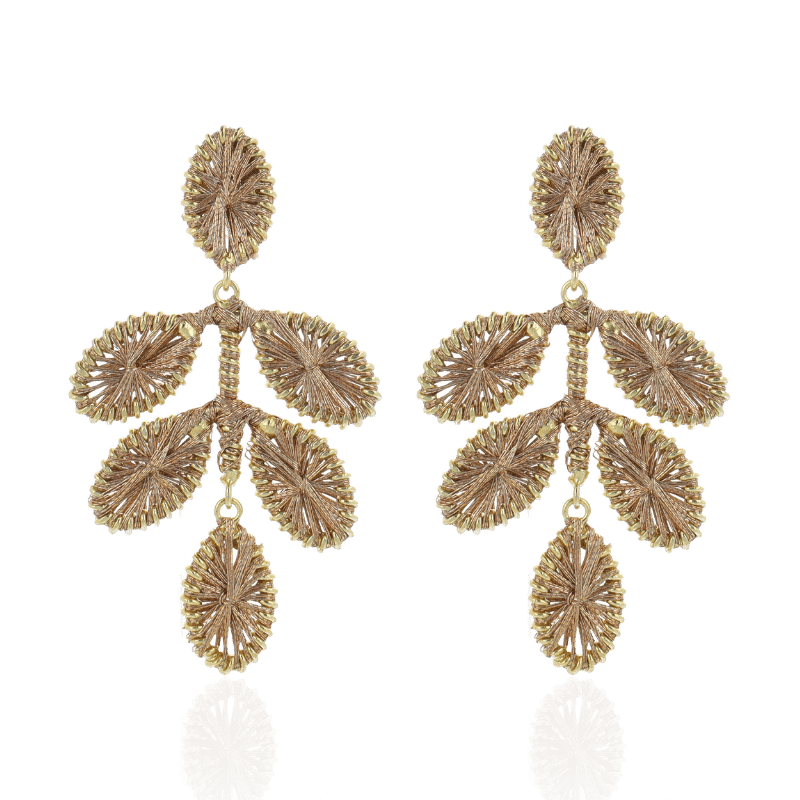 Lott Gioielli Earring Flower Leafs M Copper
