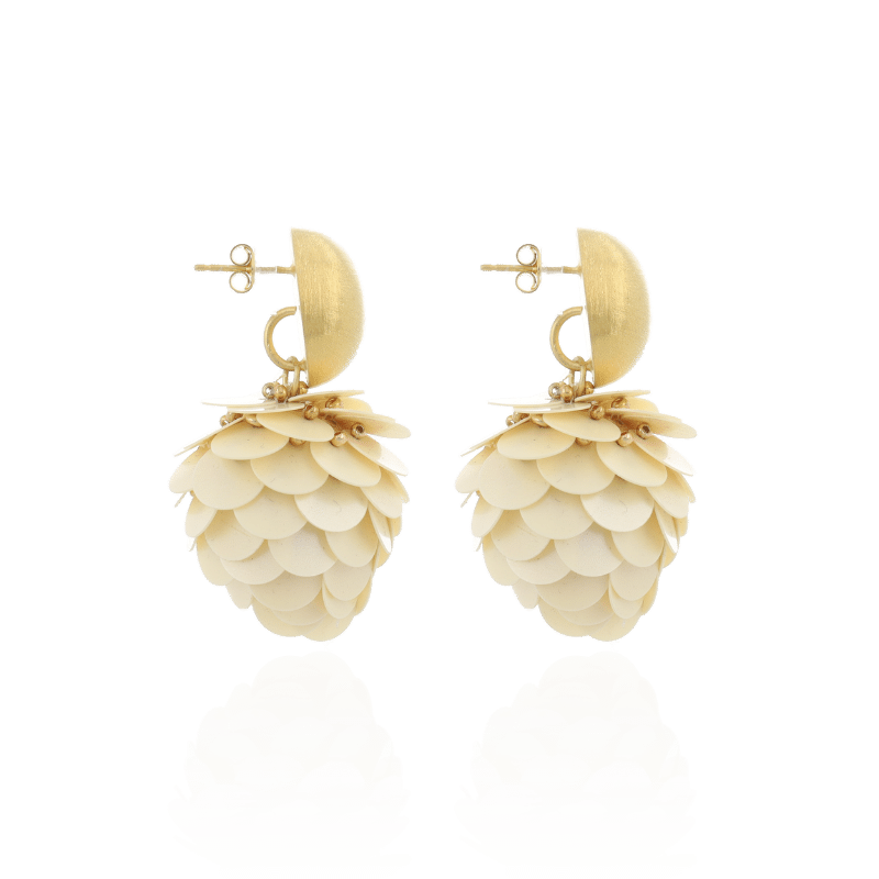 Second image of Lott Gioielli Earring Sequin Chestnut M Wax