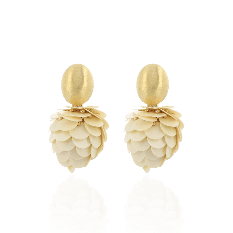 Lott Gioielli Earring Sequin Chestnut M Wax