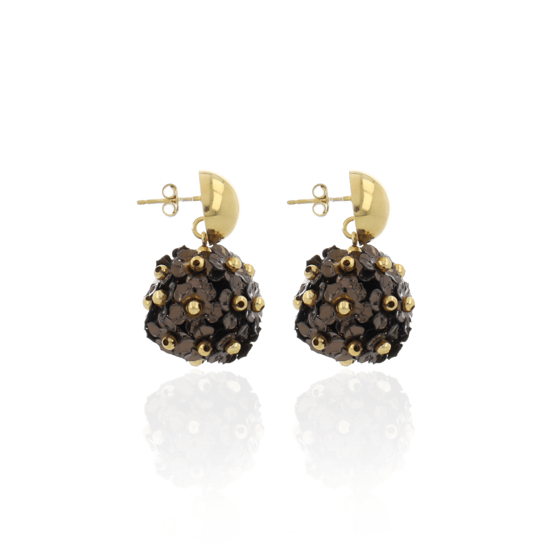 Second image of Lott Gioielli Earring Globe Flower Sequins S Brown