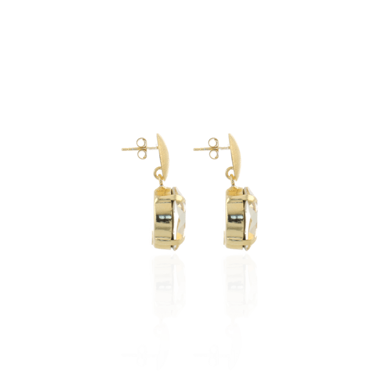 Second image of Lott Gioielli Earring Oval Strass Pendant M Golden Shadow