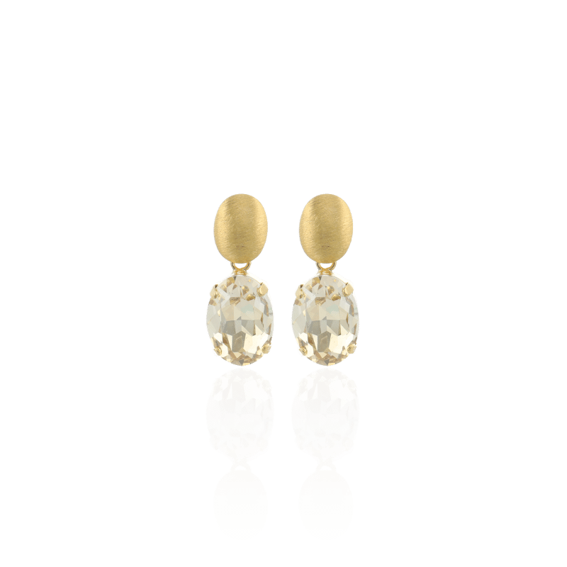 Lott Gioielli Earring Oval Strass Pendant M Golden Shadow
